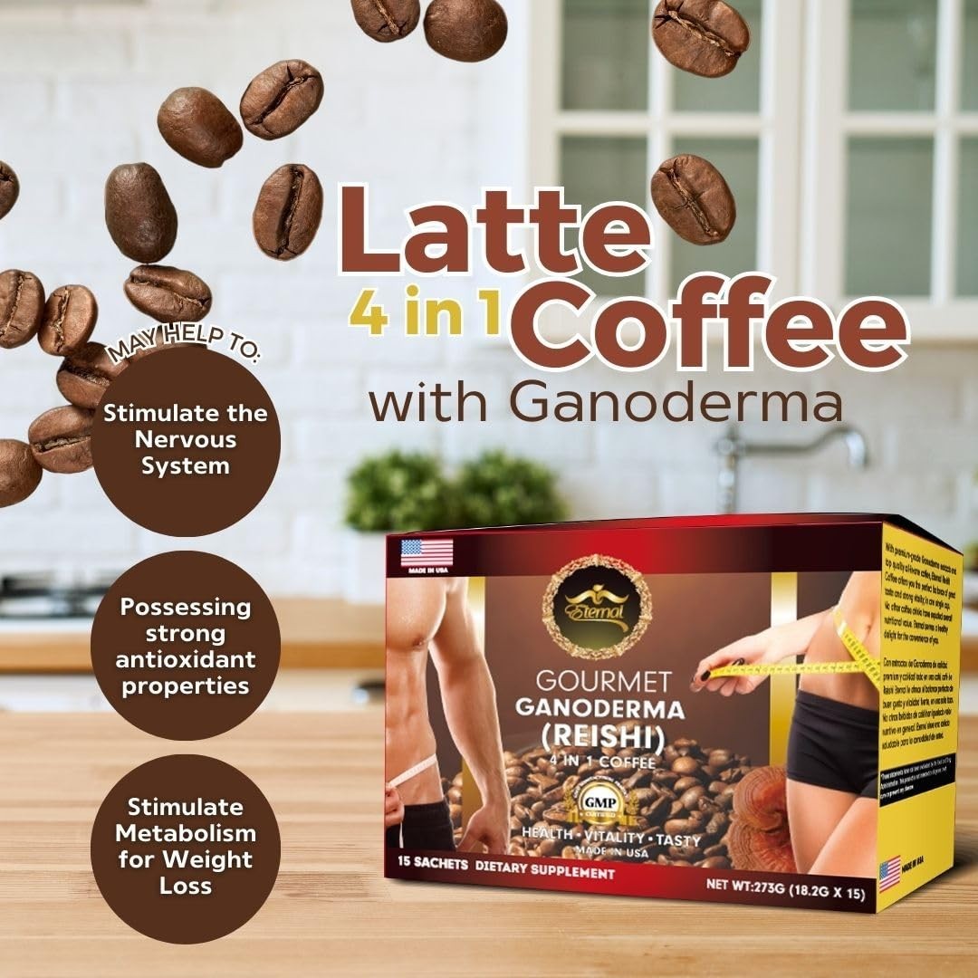 Eternal Spirit Light Roast Latte Coffee – Reishi Mushroom – 15 Instant Packs