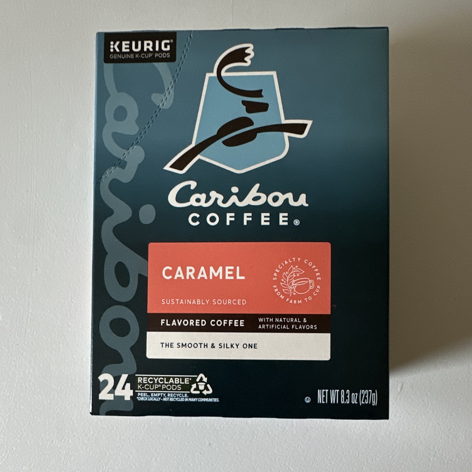 Caribou Coffee Caramel Flavored K-Cup Pods Keurig 24ct 8.3oz RA BB 8/10 2026