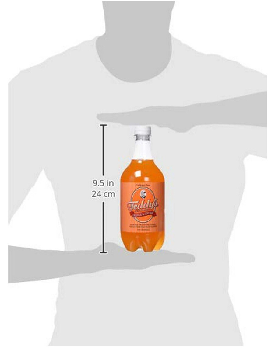 Teddy’s Soda Hand Crafted Soda, Orange & Cream, 26 Fluid Ounce 15 PACK