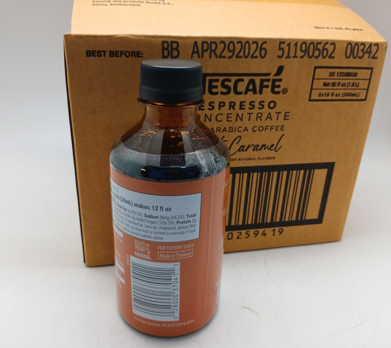 Nescafe Espresso Concentrate Caramel 6 Bottles 10 fl oz Iced Coffee Syrup