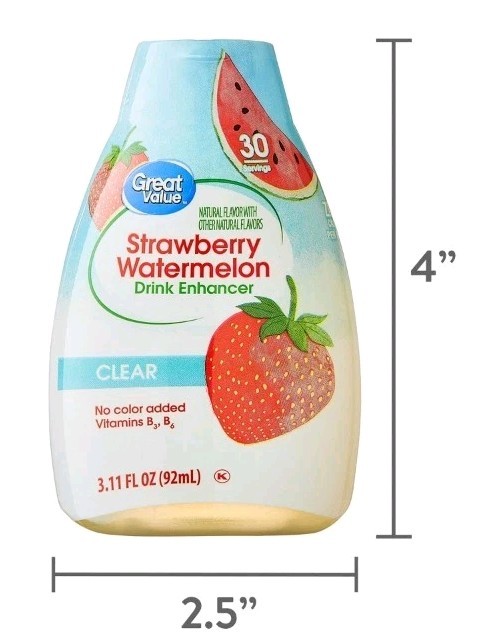 3 Pack Great Value Strawberry Watermelon Simply Clear Drink Enhancer 90 Servings