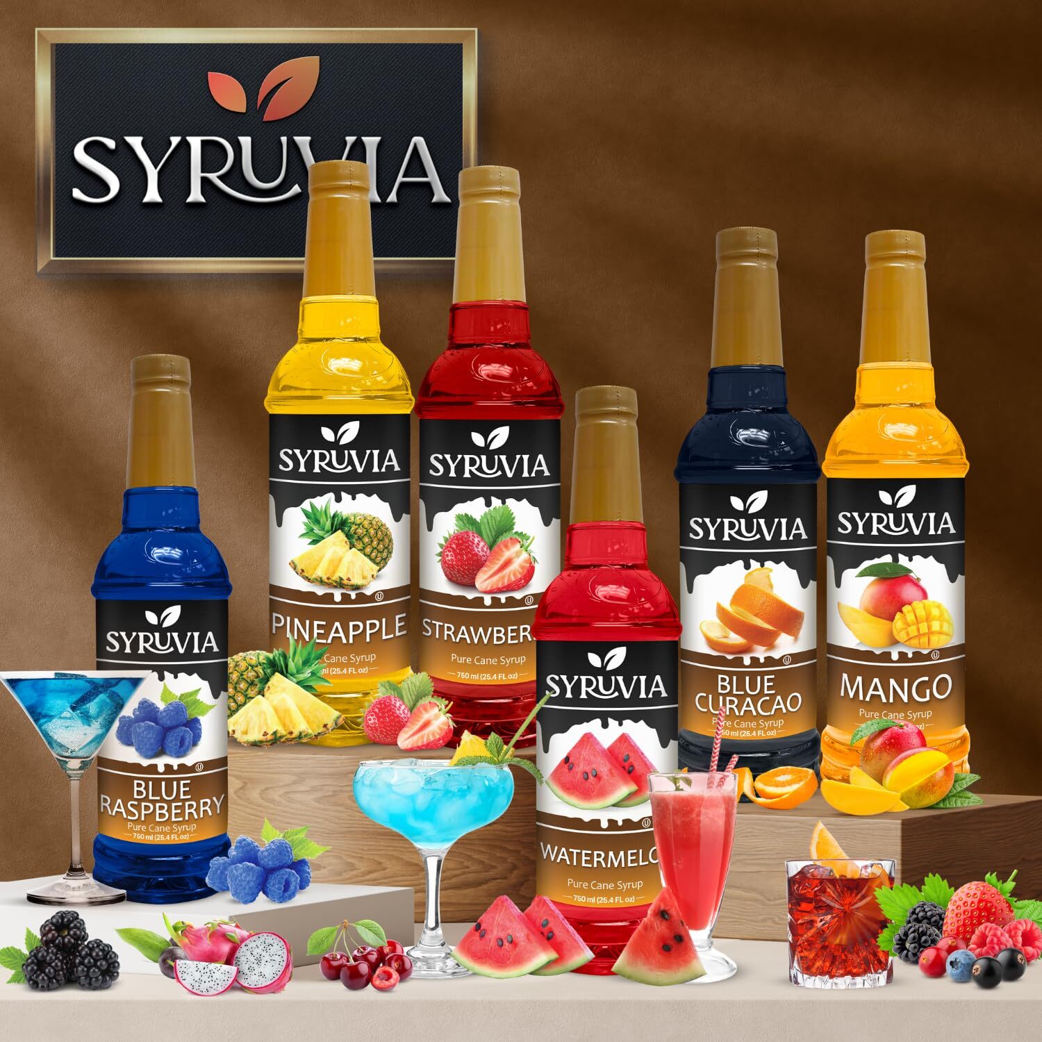 Syruvia Blackberry Syrup 25.4 fl oz, Premium Flavoring for Beverages & More
