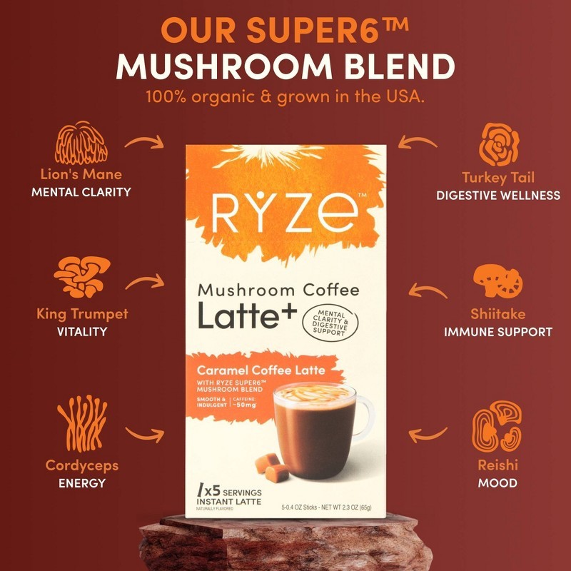 Caramel Mushroom Coffee Latte sticks-2packs