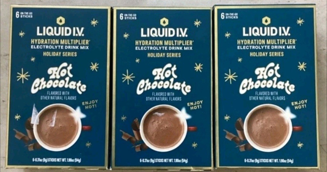3X Liquid IV Hydration Multiplier Electrolyte Drink Holiday Series Hot Chocolate