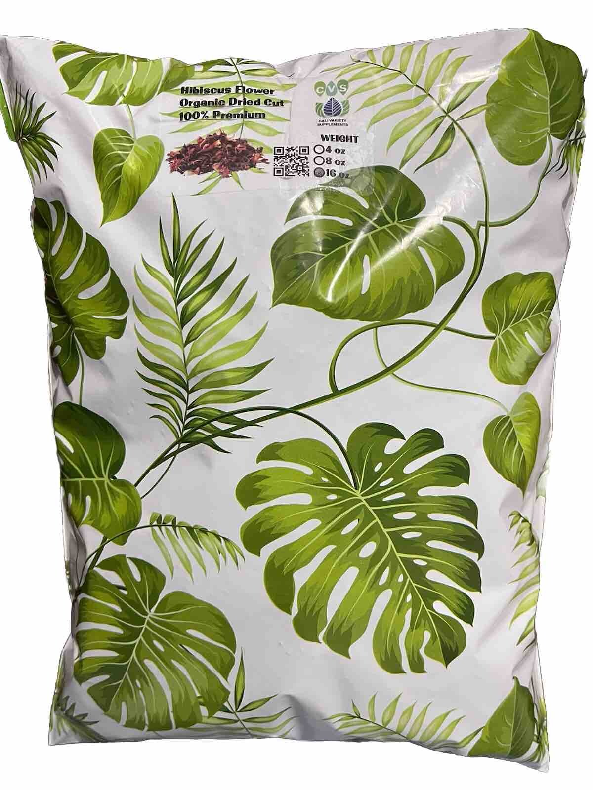 (16oz)Hibiscus Flower Organic Dried Cut Hibiscus Sabdariffa 100% Premium (1Ib)