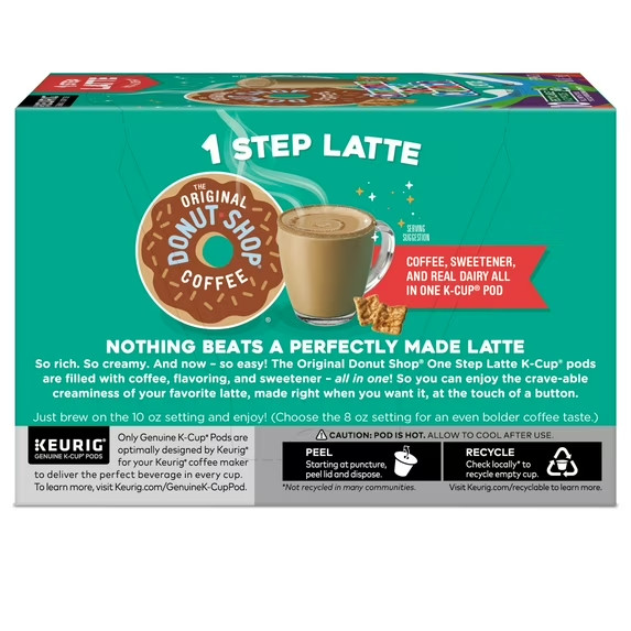 The Original Donut Shop, One Step Cinnamon Toast Crunch Latte K-Cup Coffee Pods