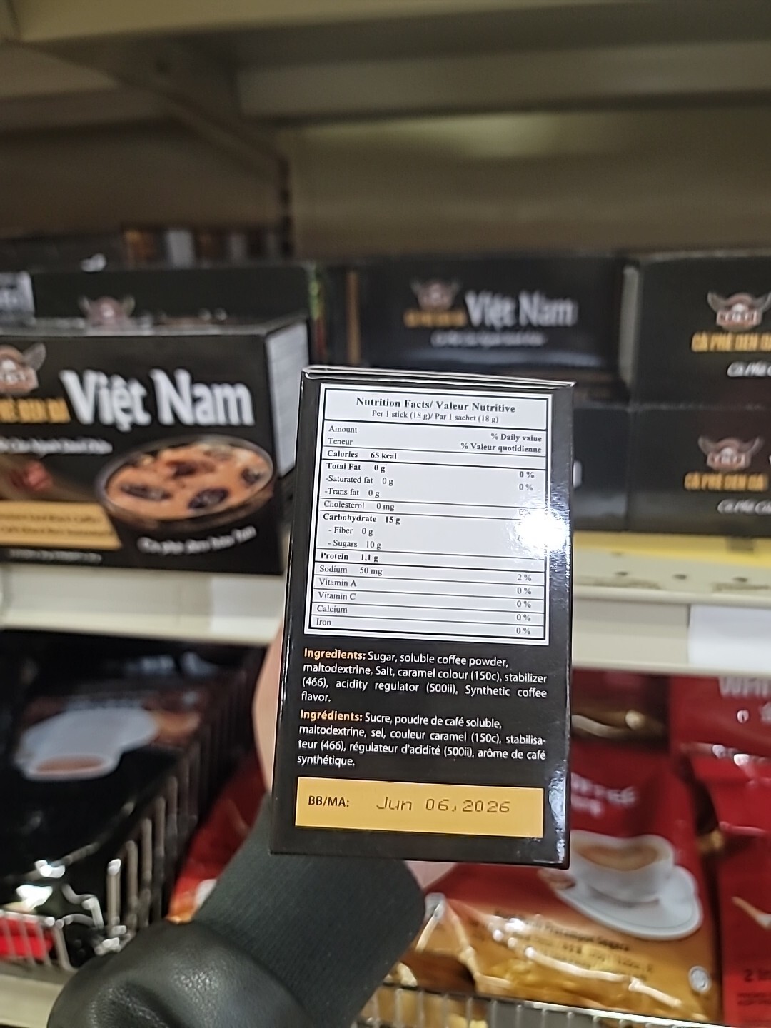 TGT Viet Nam Instant Iced Black Coffee 9 Sticks x 18g~Exp 6/2026