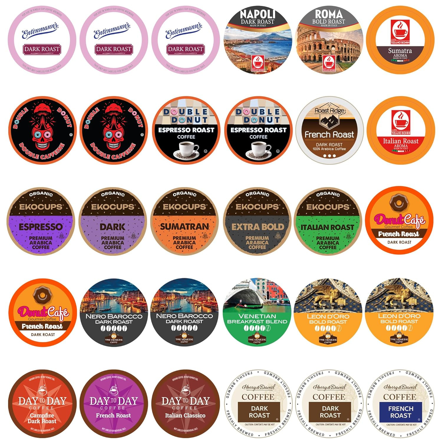 Custom Variety Pack Coffee Pods | Dark Roast and Bold Flavors | Single Serve Cup