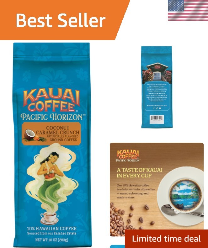 Smooth Medium Roast Ground Coffee – Nutty Caramel & Tropical Coconut 10oz
