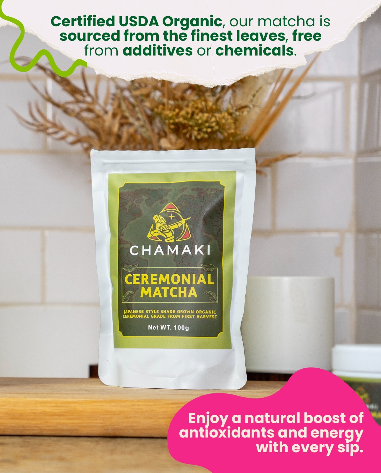 Chamaki Ceremonial Matcha Powder-First Harvest Japanese Style Organic 100g