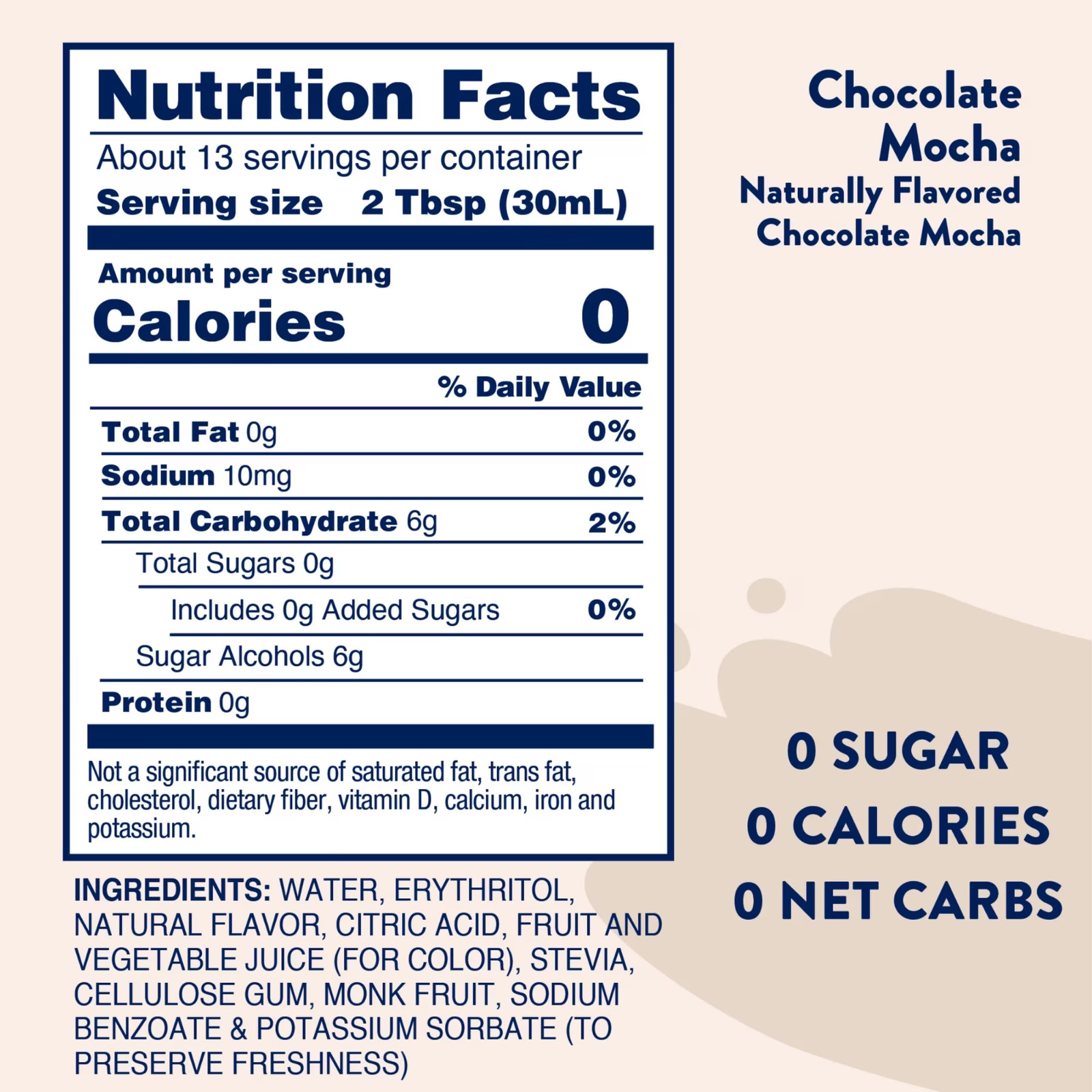 Jordan’s Skinny Mixes Naturally Sweetened Chocolate Mocha Syrup, 375 mL