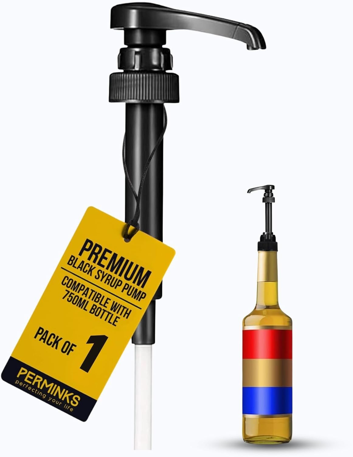 Versatile Syrup Pump: 25.4oz Black, Perfect for Coffee & Dessert Flavoring