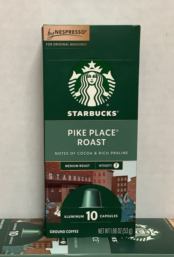 50 count by NESPRESSO Starbucks Pike Place Aluminum Capsules 08/26