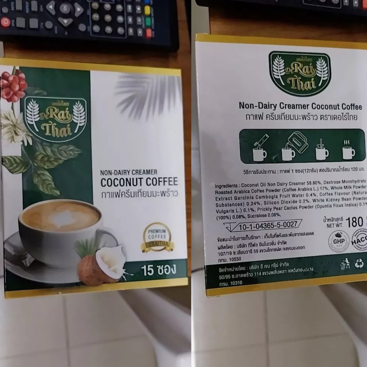 Coffee Rai Thai Coconut Instant Control Powder Hunger Non Dairy Mix Cream Dietx6