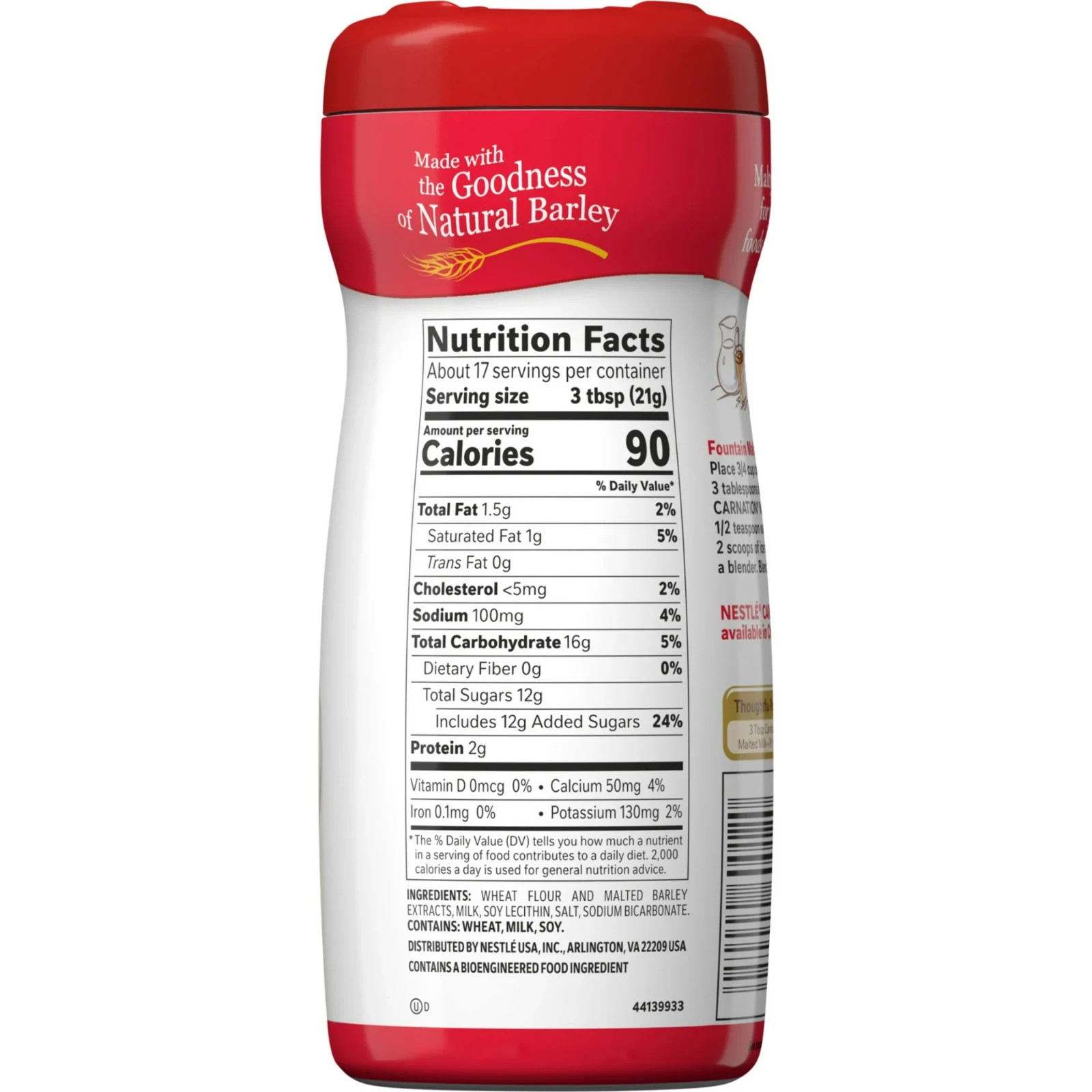 Nestle Carnation Original Malted Milk Powder Mix 13 Oz Bottle Delicious (Pack 3)
