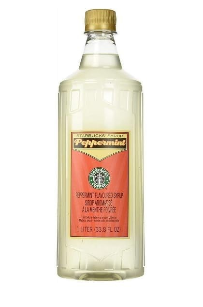 Starbucks Peppermint Flavoring Syrup – Same Used In Store – 1 L (33.8oz) Bottle