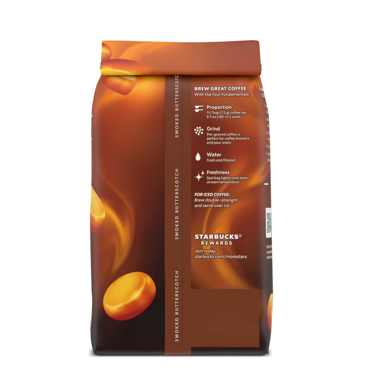 2 PACK Starbucks Smoked Butterscotch Flavored Ground Coffee, 100% Arabica, 17 oz