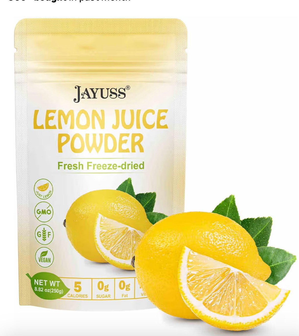 JAYUSS Lemon Juice Powder 8.82 Ounce, 100% Natural, Freeze Dried 12/27