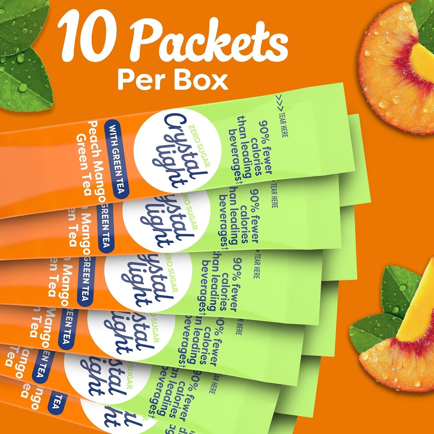 Convenient On-the-Go Peach Mango Green Tea Drink Packets – Gluten Free & Kosher