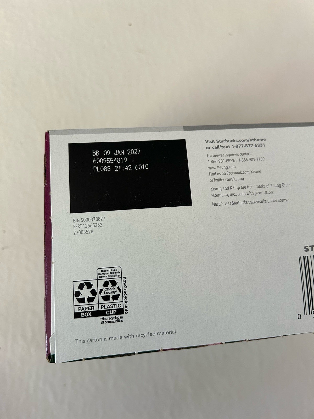 Starbucks Sumatra 10 Count K-Cups Dark Roast BB 1/2027 3 Boxes Available