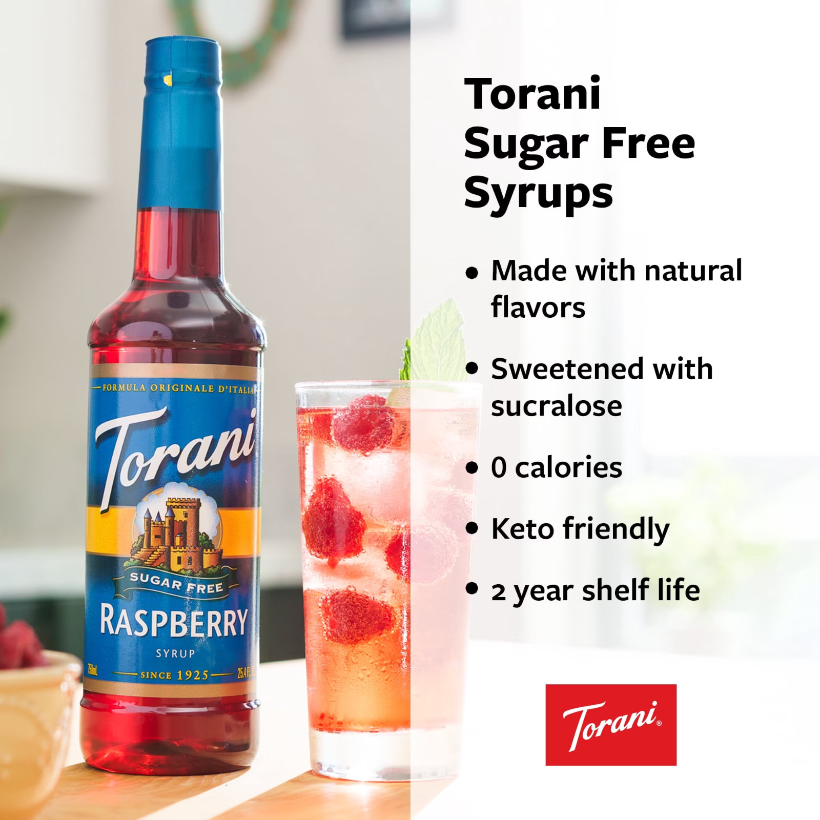 Torani Sugar Free Classic Caramel Syrup, Zero Calorie, Authentic Coffeehouse Syr