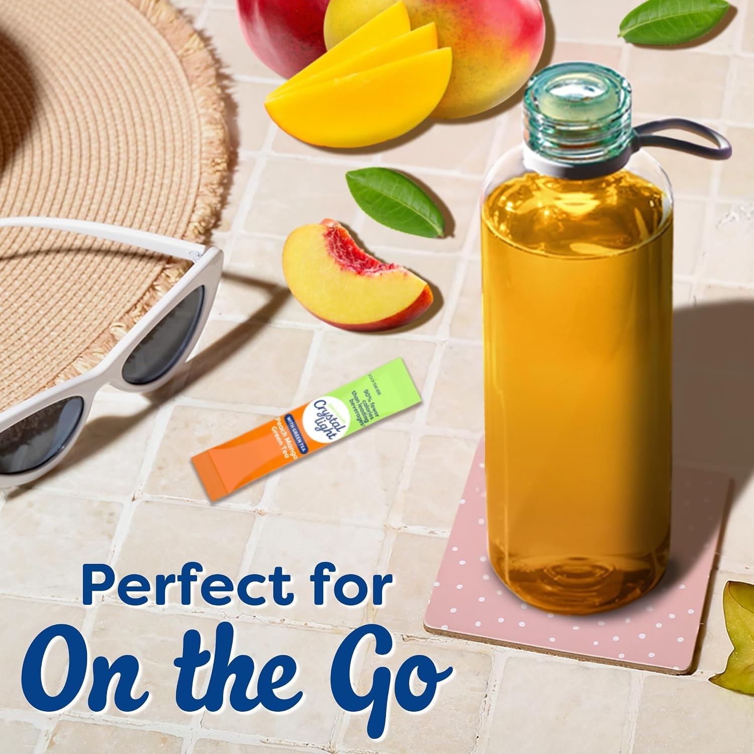 Convenient On-the-Go Peach Mango Green Tea Drink Packets – Gluten Free & Kosher