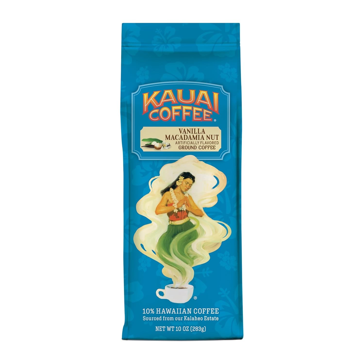 Kauai Hawaiian Ground Coffee, Vanilla Macadamia Nut 10 Ounce (Pack of 1)