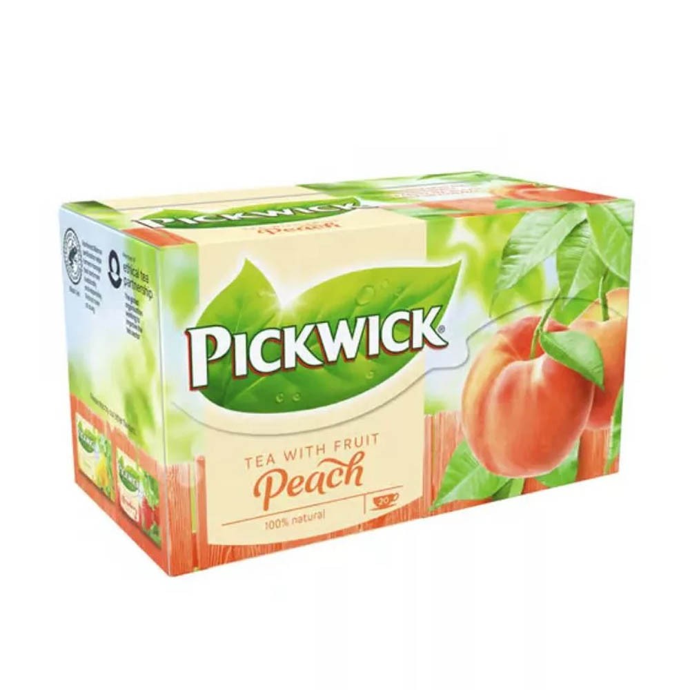 Pickwick Peach Flavored Black Tea 20 Bags 100% Natural Caffeine Black Tea 10x30g