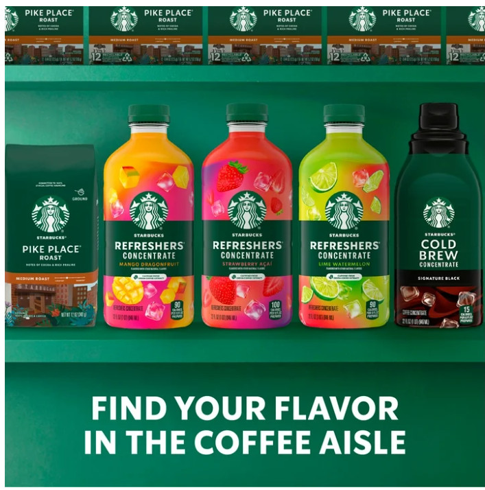 Starbucks Refreshers Concentrate Lime Watermelon, Refreshing Drink 6 pack