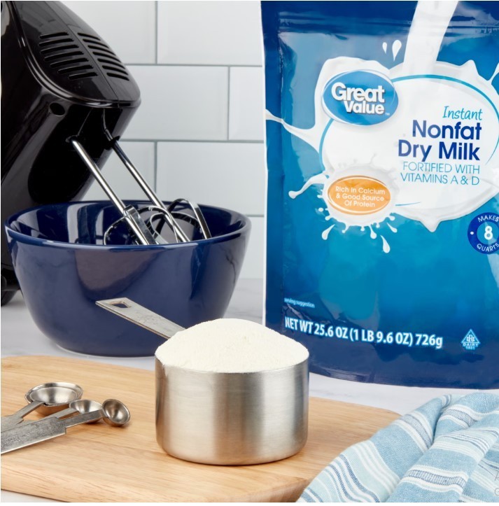 2 BAG Great Value Instant Nonfat Dry Milk, 25.6 oz, Bag