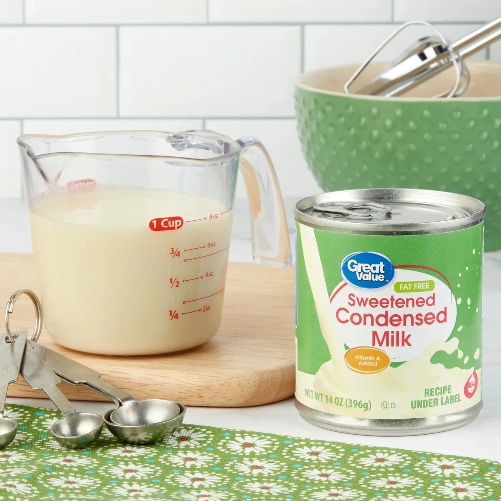 (4 pack) Great Value Fat Free Sweetened Condensed Milk, 14 oz…