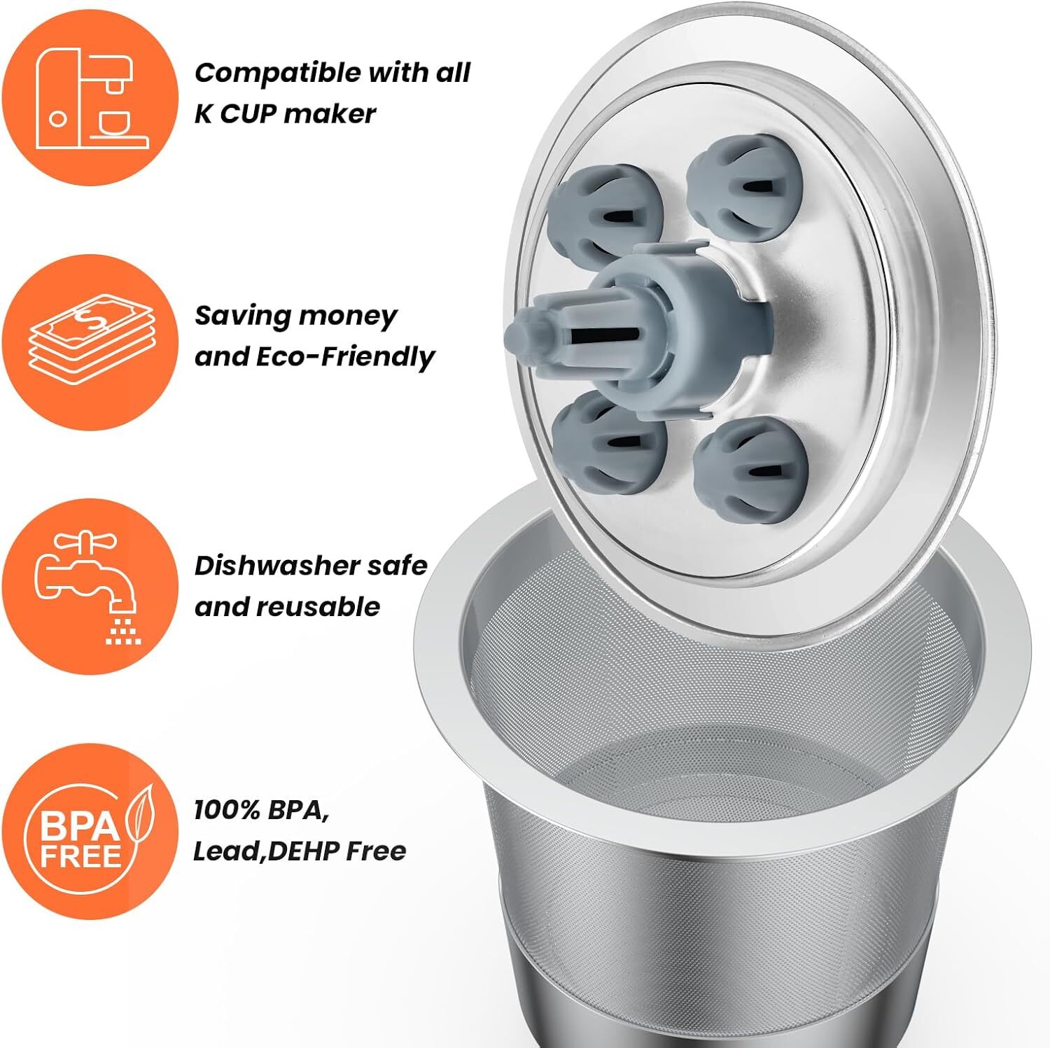 Update Reusable K Cups for Keurig K Supreme | Refillable K Cups with Adapter for