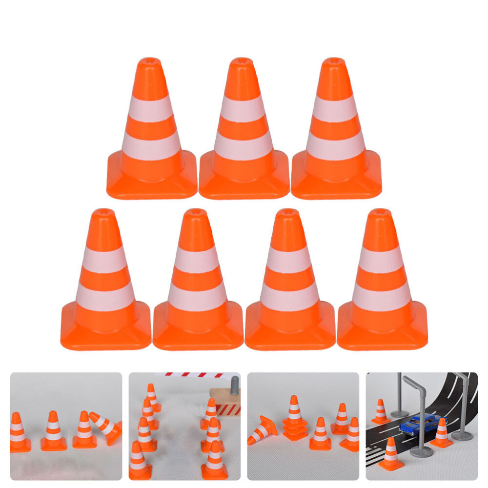 7x Traffic Cones Model Traffic Road Cones Construction Toys Model Traffic Signs