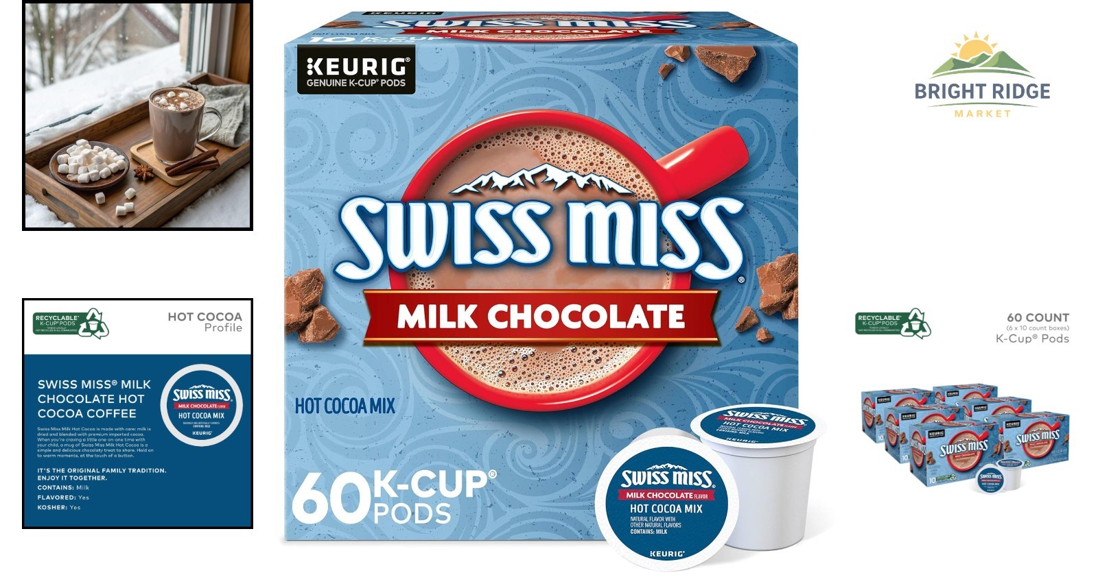 Single-Serve Milk Chocolate Hot Cocoa Pods, 60 Count, Sweet Treat Anytime