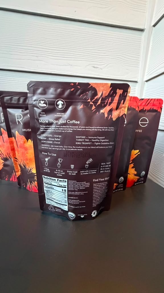 5Pack Ryze mushroom coffee. 6.35 oz -30 servings each (150 servings total)