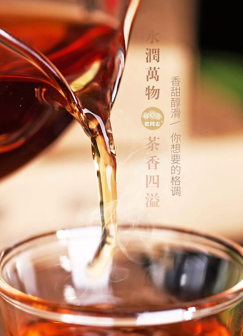 Haiwan Classic 1999 Brick Tea * 2019 Old Comrade Laotongzhi Ripe Puer Old 250g