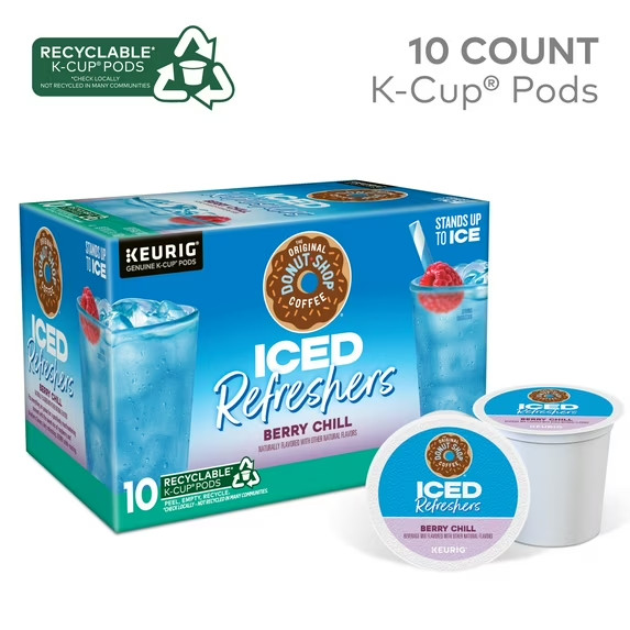 The Original Donut Shop, Iced Refreshers Berry Chill Flavor K-Cup Pods, 10 Count