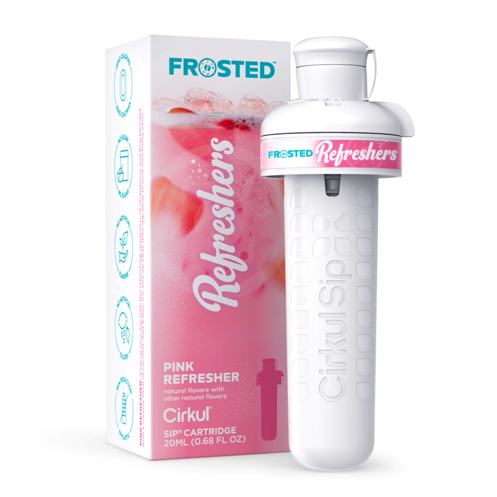 (2 pack) Cirkul Frosted Refreshers Pink Refresher Flavor Cartridge, Drink Mix, 1