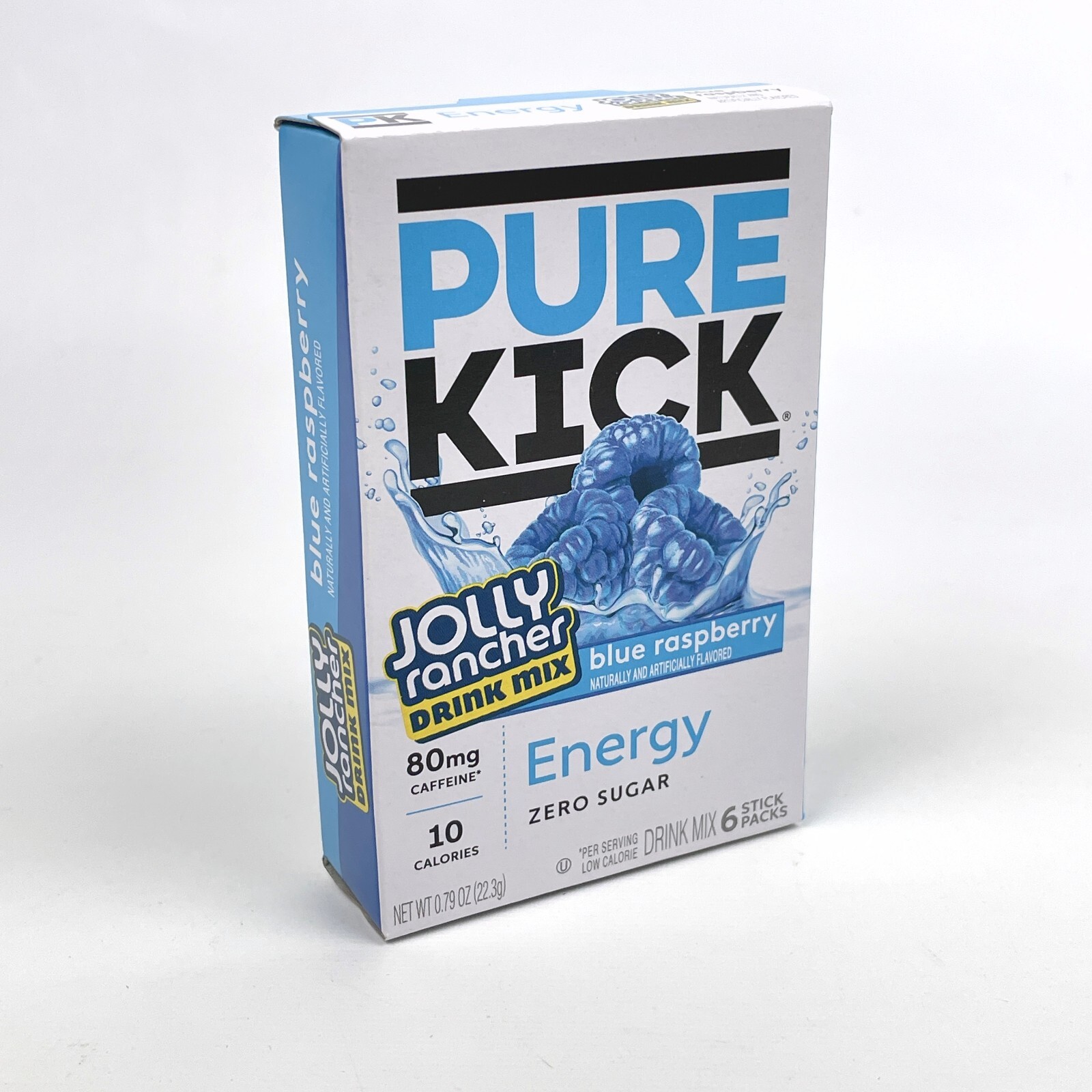 Pure Kick Jolly Rancher Blue Raspberry Zero Sugar Drink Mix Sugar Free 6 Count