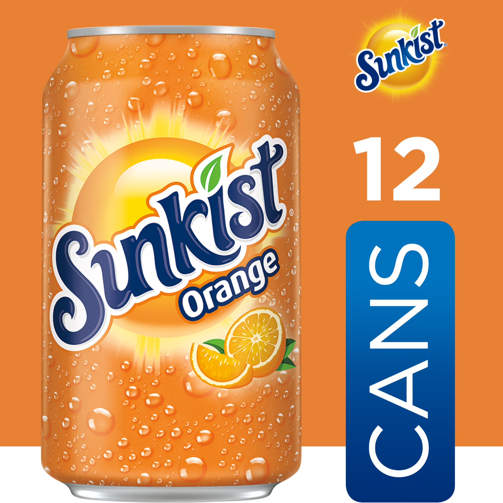 Sunkist Orange Soda Pop, 12 fl oz, 12 Pack Cans Free Shipping