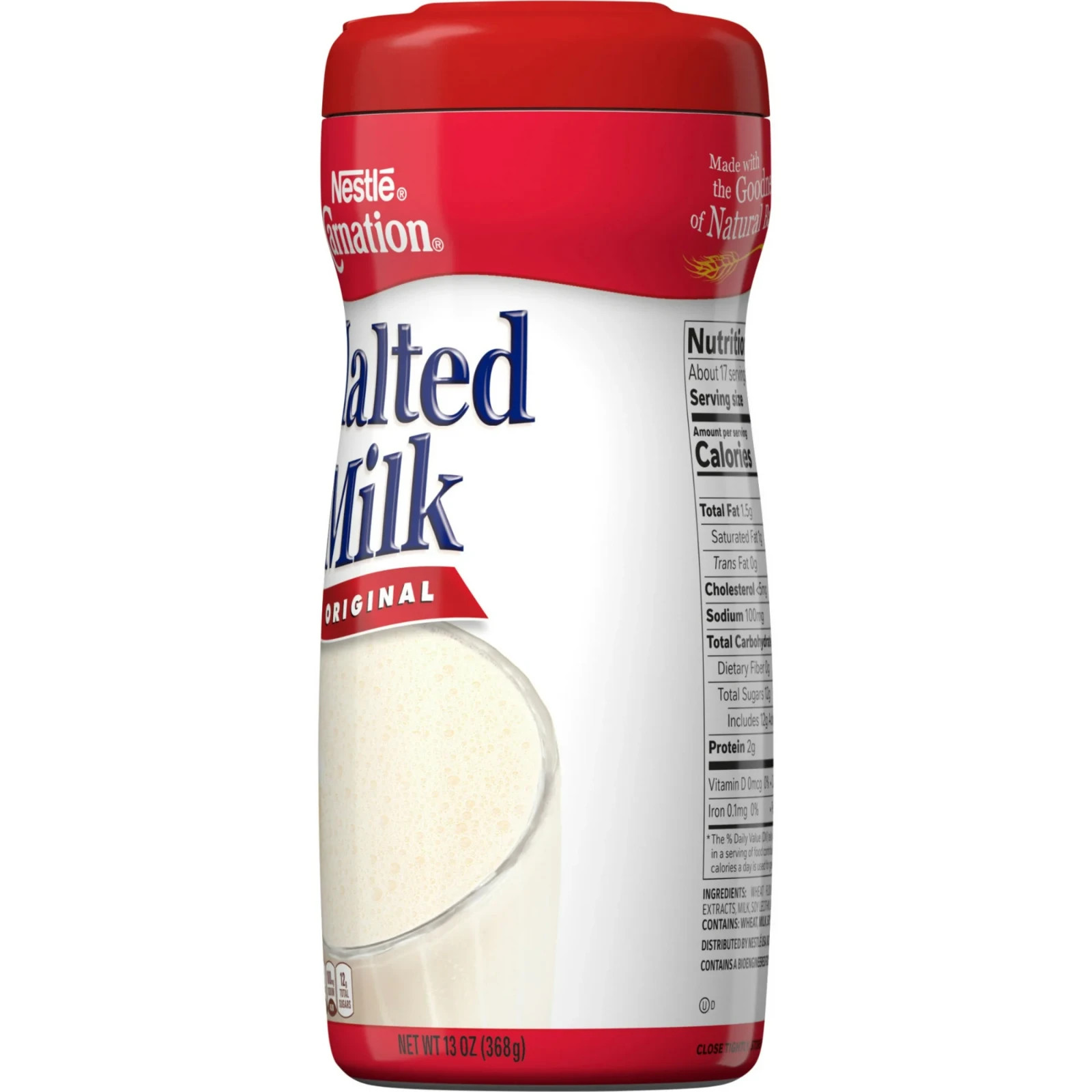 Nestle Carnation Original Malted Milk Powder Mix 13 Oz Bottle Delicious (Pack 3)