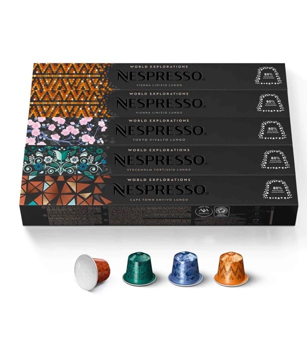 (100 Pods) Nespresso Capsules Original Line Morning Lungo Blends Variety Pack