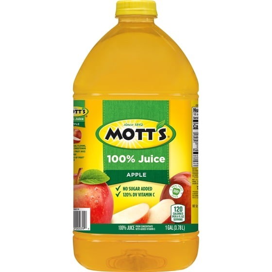 Mott’s 100% Juice Original Apple Juice, 1 Gal, Bottle
