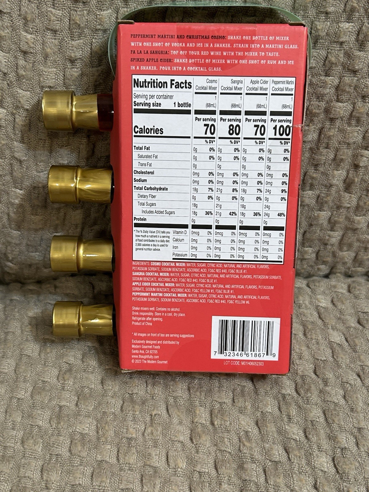 New, The Modern Gourmet Christmas Cocktail Mixer 4-Pack – Rockin’ Santa Edition