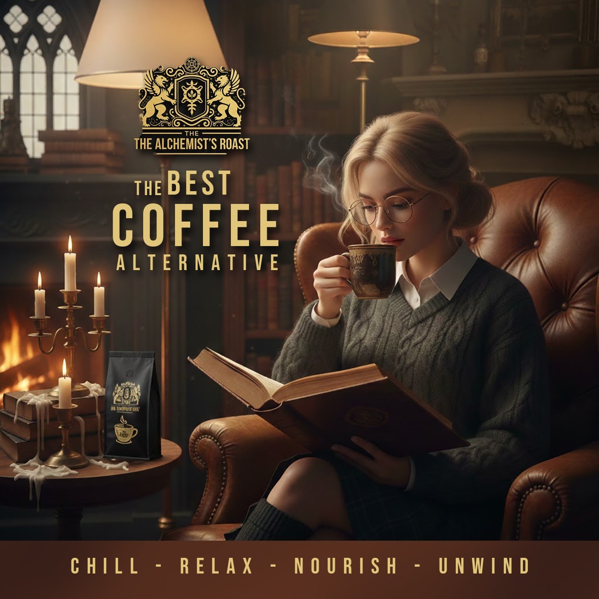 Organic Malted Barley Coffee | Alchemist’s Brew | Caffeine Free Dark Roast USA