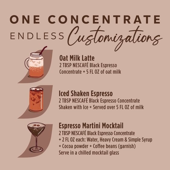 NESCAFÉ Espresso Concentrate Black Coffee Concentrate Instant Espresso 16 Shots