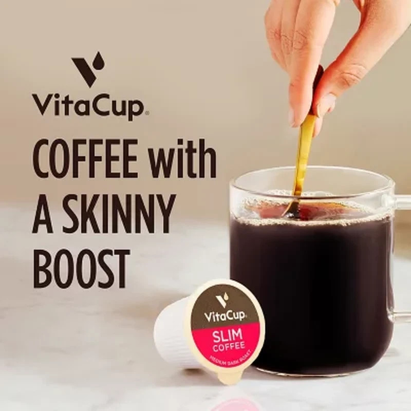 VitaCup Medium-Dark Roast Single Serve Coffee Cups, Slim Blend – 60 Count