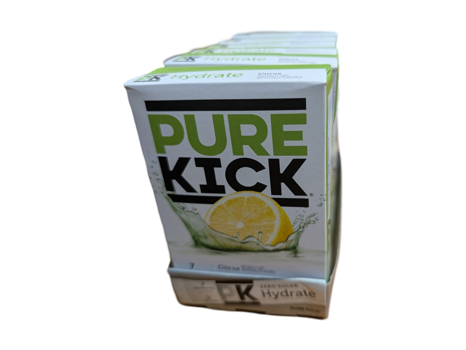 Pure Kick hydrate Citrus Drink Mix Singles to Go! 6 Boxes, 6 Packets Each