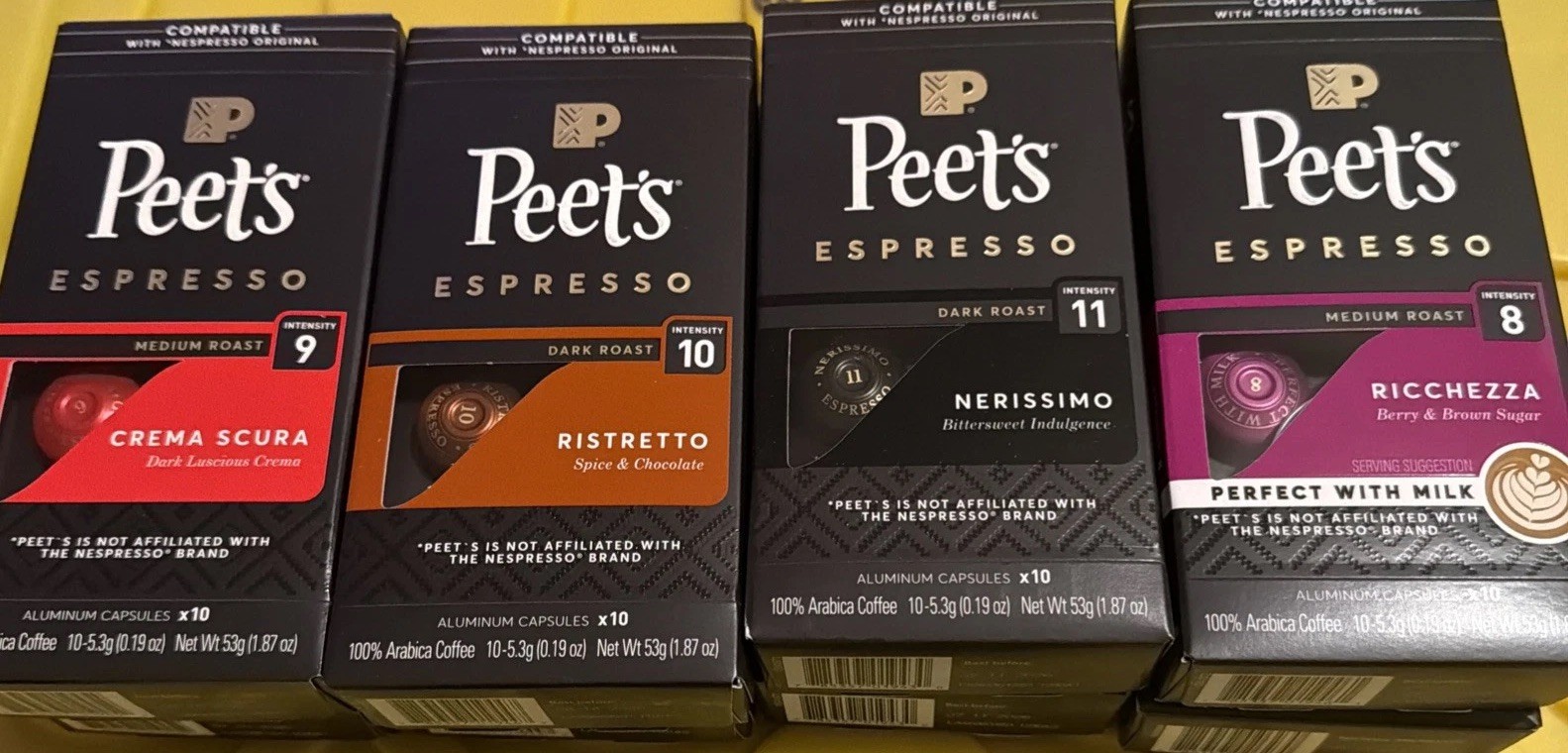 Peet’s Coffee Dark and Medium Roast Espresso Capsules Variety Pack – 80 Count