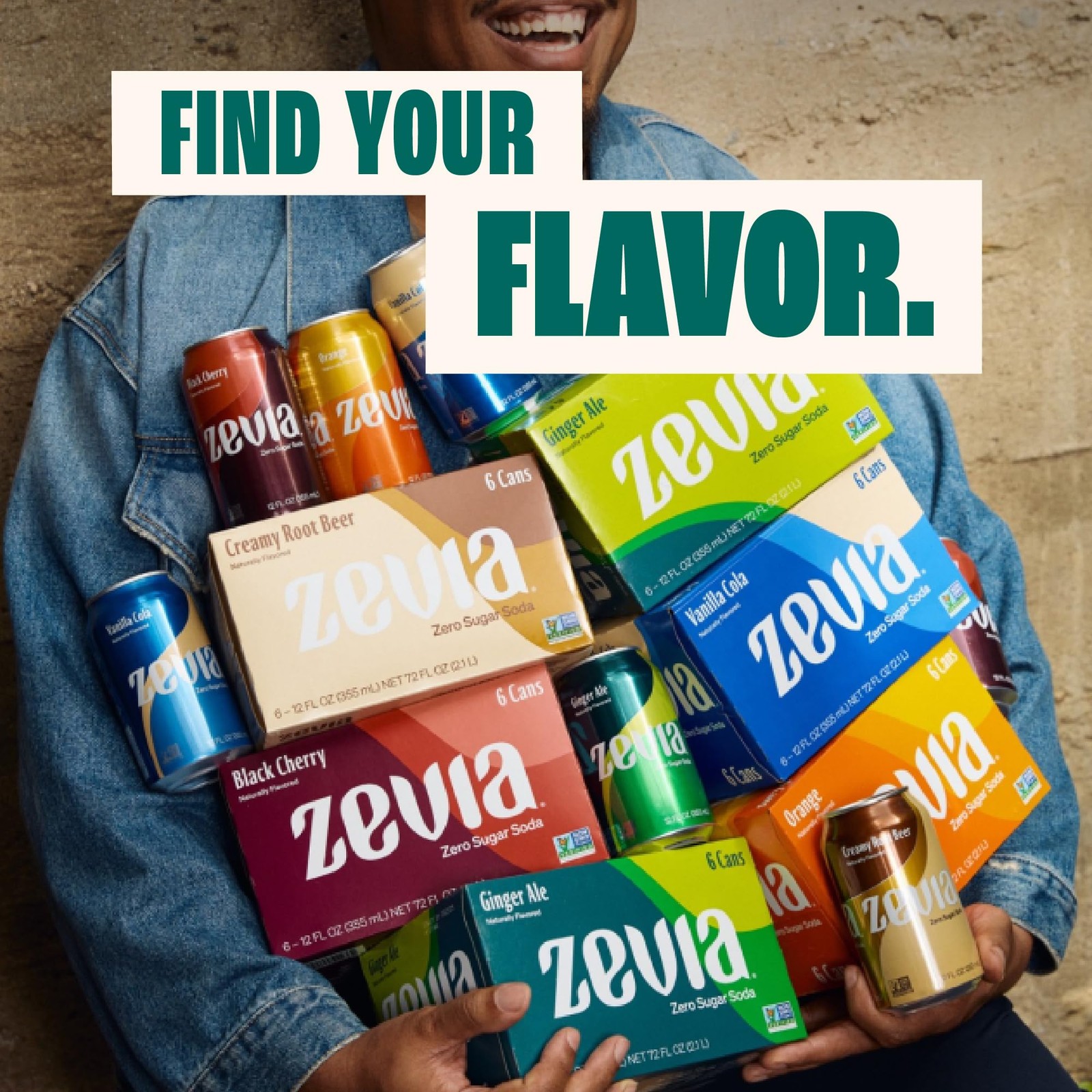 Zevia Zero Sugar Soda, Mountain Zevia, 12 oz Cans (24-Pack) Naturally Sweetened